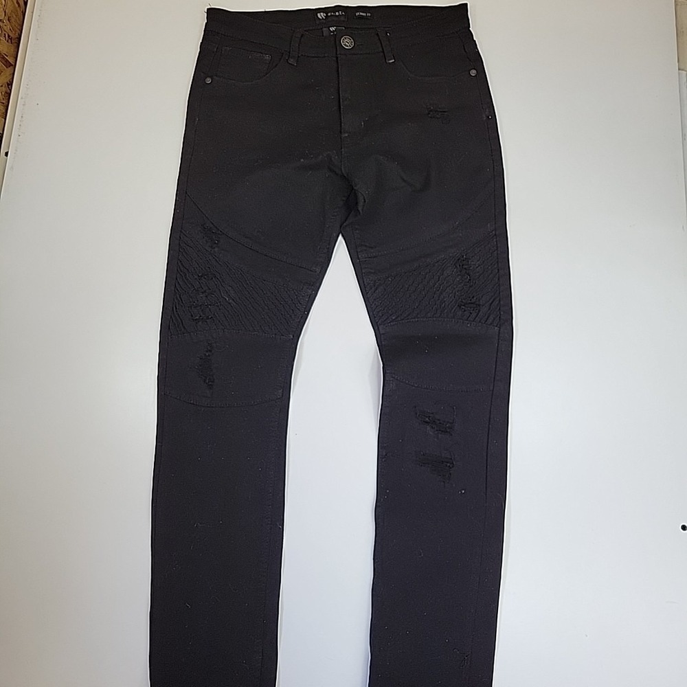 Waimea Jeans Distressed Black Skinny‎ Fit Women's Size 32 Dark Wash Stretch